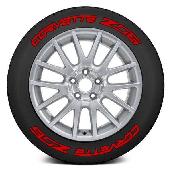 Tire Stickers® - Red "Corvette Z06" Tire Lettering Kit