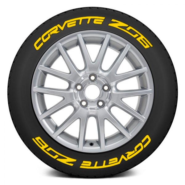 Tire Stickers® - Yellow "Corvette Z06" Tire Lettering Kit