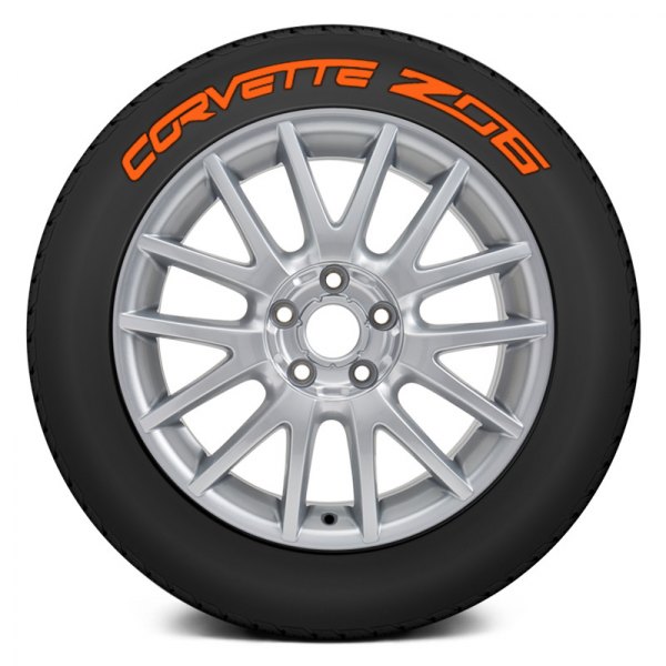 Tire Stickers® - Orange "Corvette Z06" Tire Lettering Kit