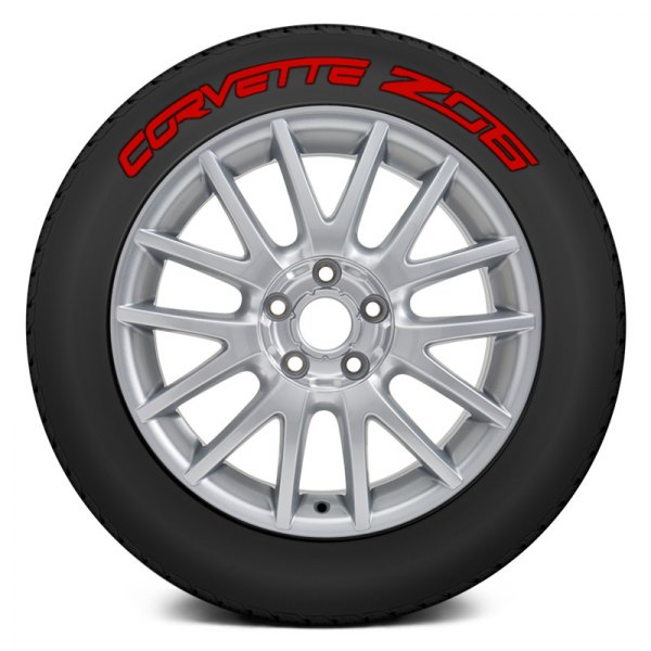 Tire Stickers® - Red "Corvette Z06" Tire Lettering Kit