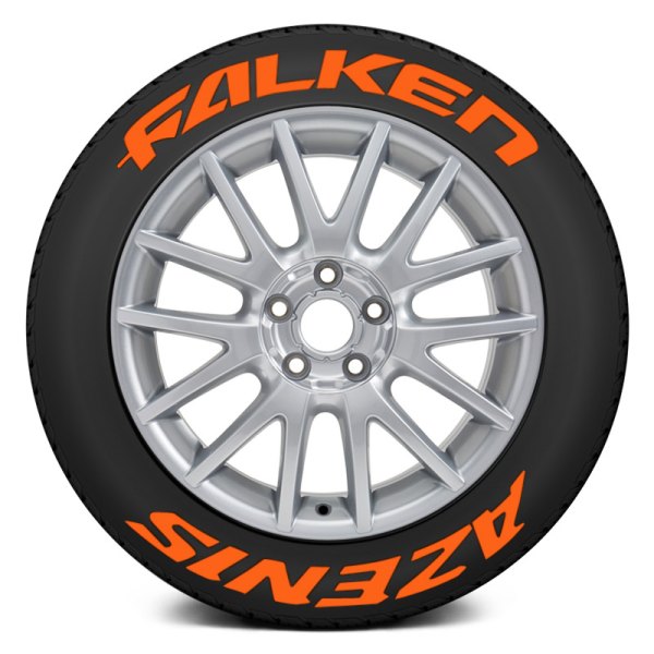 Tire Stickers® - Orange "Falken Azenis" Tire Lettering Kit