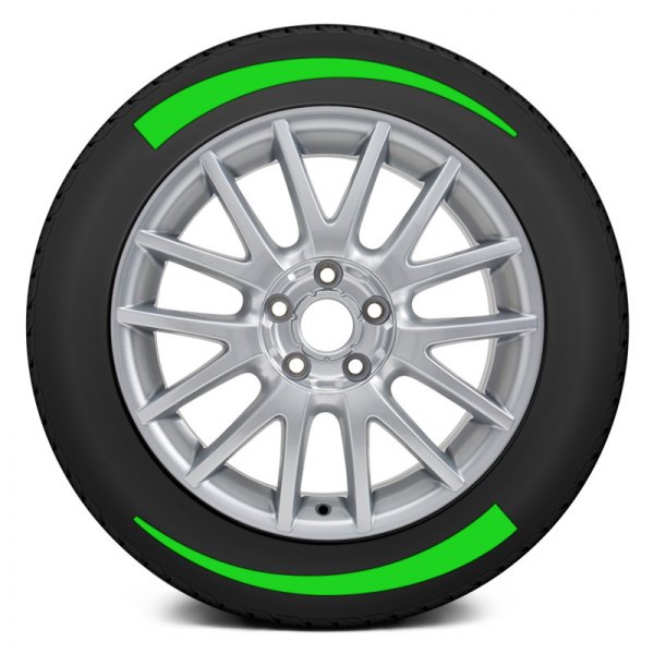 Tire Stickers® - Green "Flares" Full Tire Decal Kit