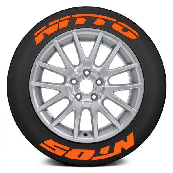 Tire Stickers® - Orange "Nitto NT05" Tire Lettering Kit