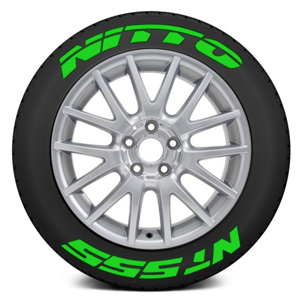 Tire Stickers® - Green "Nitto NT555" Tire Lettering Kit