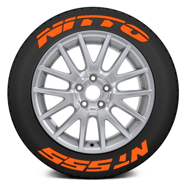 Tire Stickers® - Orange "Nitto NT555" Tire Lettering Kit