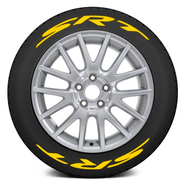 Tire Stickers® - Yellow "SRT" Tire Lettering Kit