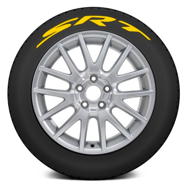 Tire Stickers® - Yellow "SRT" Tire Lettering Kit