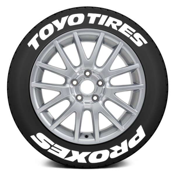 Tire Stickers® - White "Toyo Tires Proxes" Stretch Tire Lettering Kit