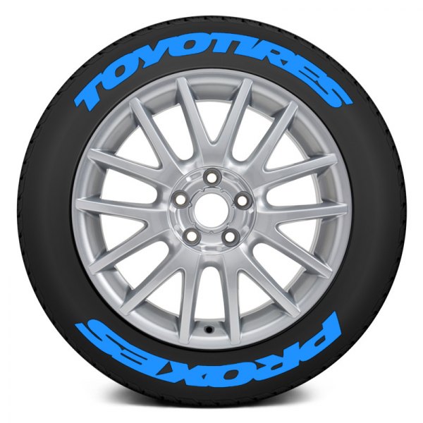 Tire Stickers® - Blue "Toyo Tires Proxes" Super Stretched Design Tire Lettering Kit