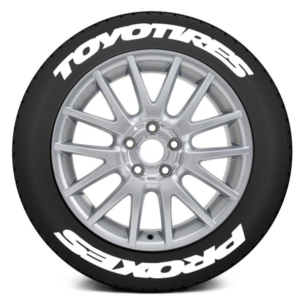 Tire Stickers® - White "Toyo Tires Proxes" Super Stretched Design Tire Lettering Kit