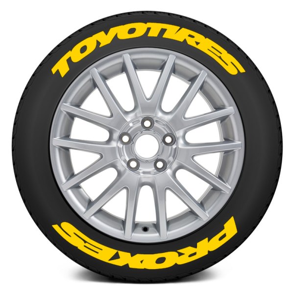 Tire Stickers® - Yellow "Toyo Tires Proxes" Super Stretched Design Tire Lettering Kit