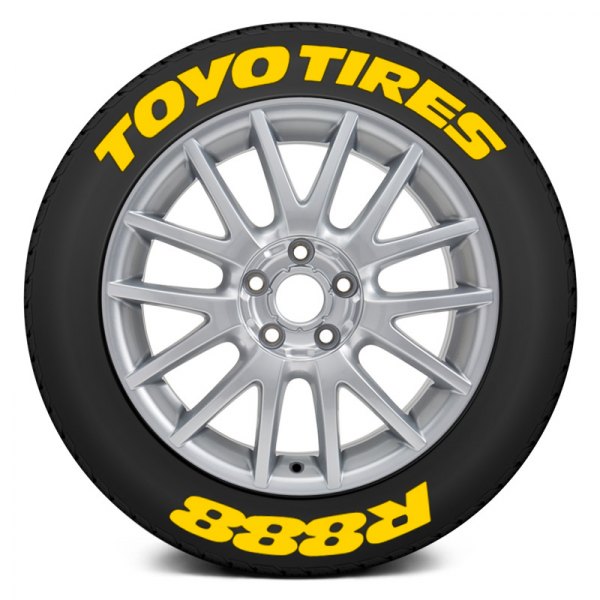 Tire Stickers® - Yellow "Toyo Tires R888" Tire Lettering Kit