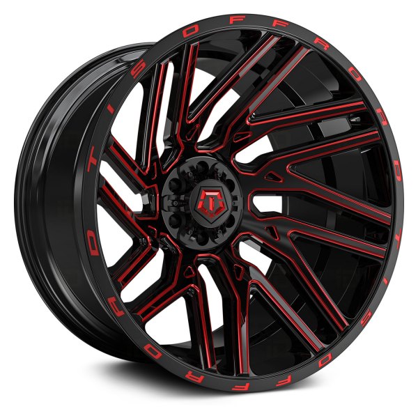 TIS® - 554BMR Gloss Black with Red Tinted CNC Milled Accents