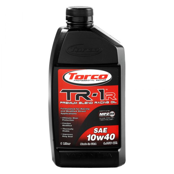 Torco® - TR-1R SAE 10W-40 Synthetic Blend Motor Oil, 1 Liter (1.06 Quarts) x 12 Bottles