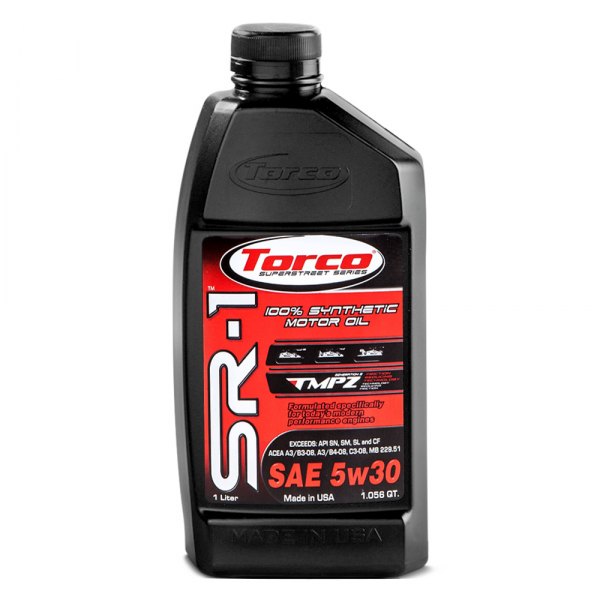 Torco® - SR-1 High Performance Street SAE 5W-30 Synthetic Motor Oil, 1 Liter (1.06 Quarts)