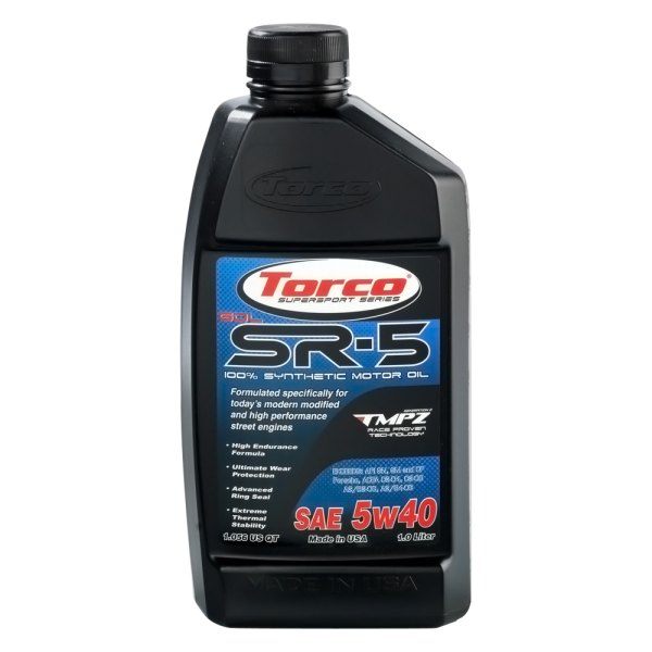 Torco® - SR-5 GDL SAE 5W-40 Synthetic Motor Oil, 1 Liter (1.06 Quarts)