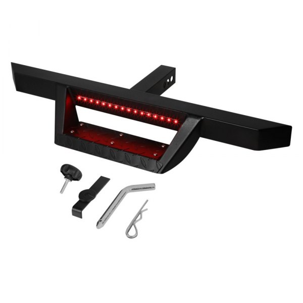 Torxe™ - 2-1/4" Square Bar Black Hitch Step with LED Light for 2" Receivers