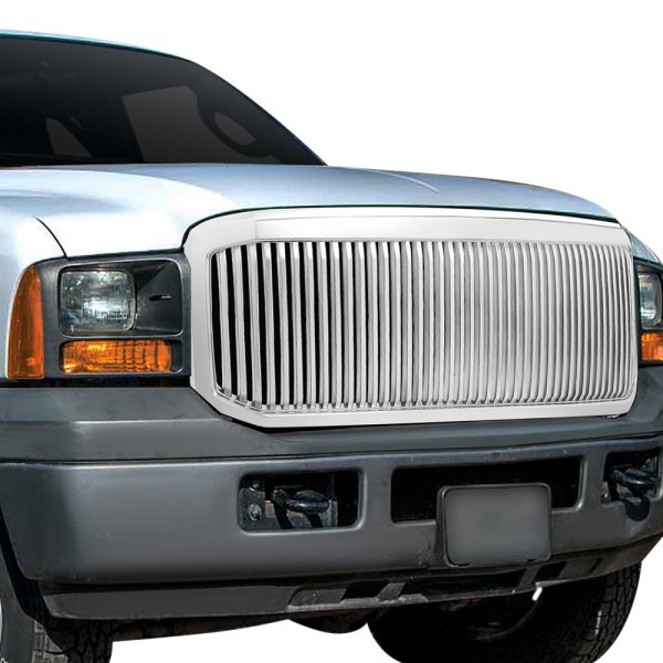 Torxe™ - 1-Pc Full Opening Style Silver Vertical Billet Main Grille