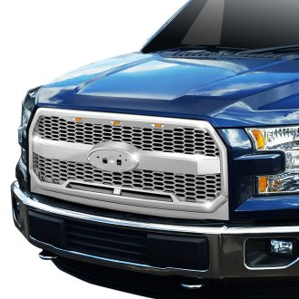 Torxe™ - 1-Pc Chrome Honeycomb Mesh Main Grille with Amber LED Running Lights