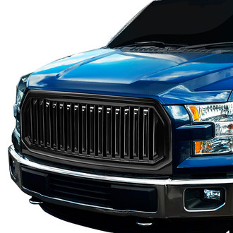 Torxe™ - 1-Pc Fence Style Black Vertical Billet Main Grille