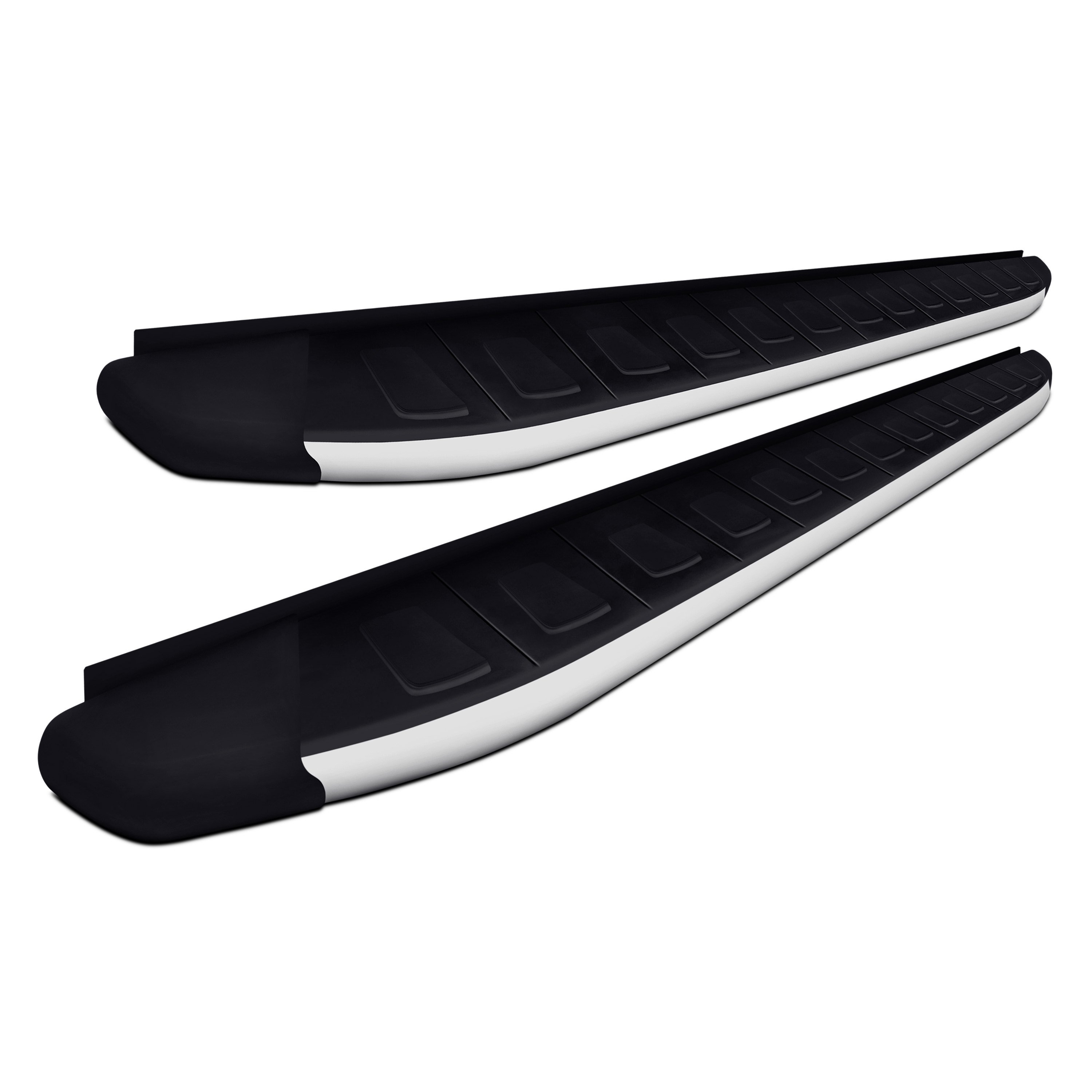 Torxe™ 541001379 5.75" Black Running Boards with Silver Trim