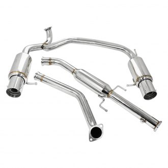 For Tiburon GK V6 Stainless Steel Dual 4 inches Rolled Tip Catback Exhaust System 