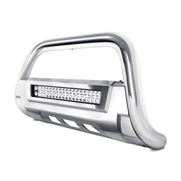 Torxe™ - 3.5" X2 Series Polished Oval Bull Bar with LED Light Bar and Skid Plate
