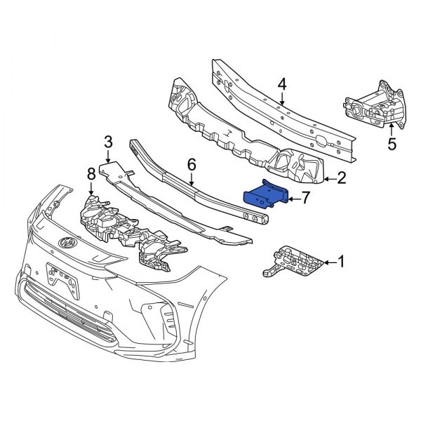 Toyota OE 521030R100 Front Left Bumper Cover Reinforcement Bracket