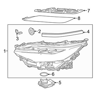 Toyota OE - Front Lamps - Headlamp Components (Bi-LED), (XLE)
