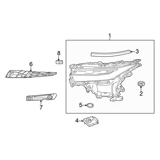 Toyota OE - Front Lamps - Headlamp Components