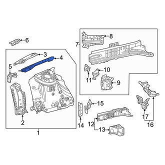 Toyota OE - Front Left Upper Inner Fender Apron