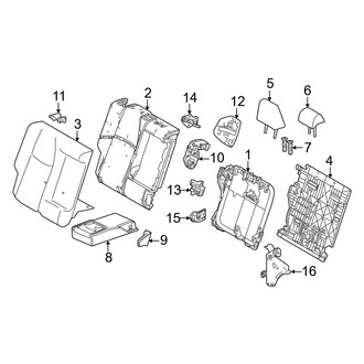 Toyota OE - Seats & Tracks - Rear Seat Components (60% Side, Seat Back Components)