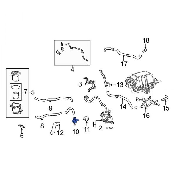 Toyota OE 16B6177020 - Cooling System Bypass Line Adapter