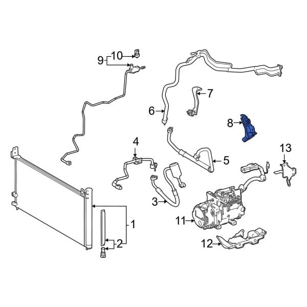 Toyota OE 8868862020 A/C Refrigerant Line Bracket