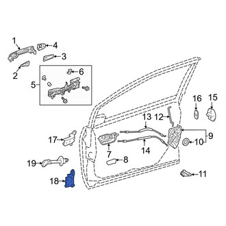 Toyota OE - Rear Left Upper Door Hinge