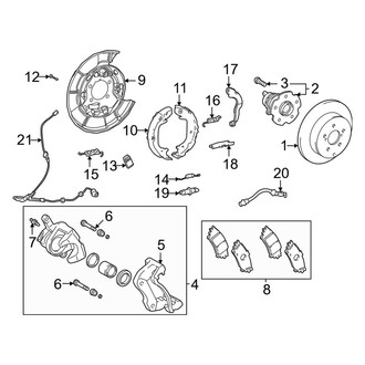 Toyota OE - Rear Suspension - Brake Components