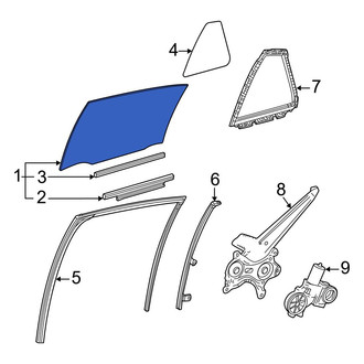 Toyota OE - Front Right Door Glass