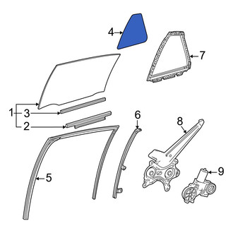 Toyota OE - Rear Left Vent Window Assembly