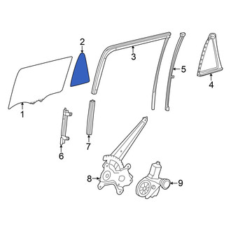 Toyota OE - Rear Left Vent Window Assembly