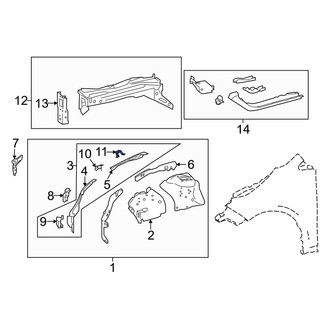 Toyota OE - Front Left Fender Apron Extension