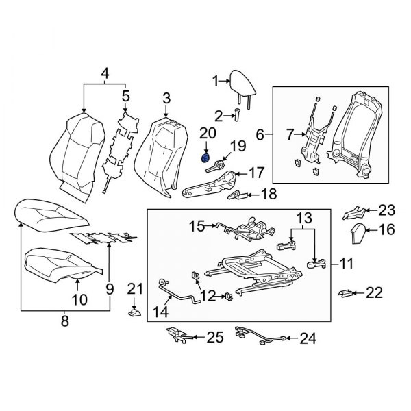 Seat Back Recliner Adjustment Handle Cap