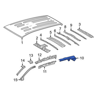Toyota OE - Rear Right Outer Roof Side Rail