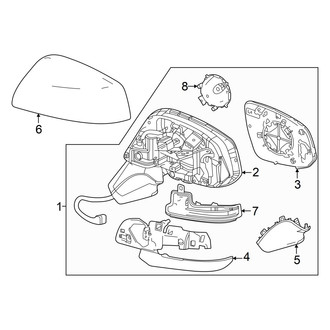 Toyota OE - Front Door - Outside Mirrors (With Signal Lamp), (LE / XLE)