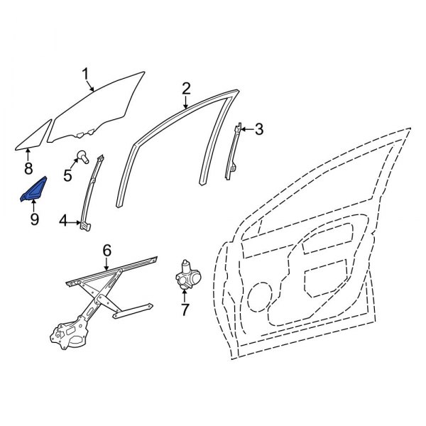 Toyota OE 682160A040 Front Left Vent Window Weatherstrip