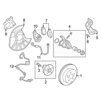 Toyota OE - Rear Suspension - Brake Components (FWD)