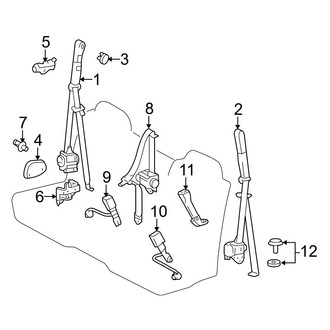 Toyota OE - Restraint Systems - Front Seat Belts (With Split Bench Seat), (Access Cab)