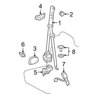 Toyota OE - Restraint Systems - Front Seat Belts (With Captains Chairs), (Access Cab)