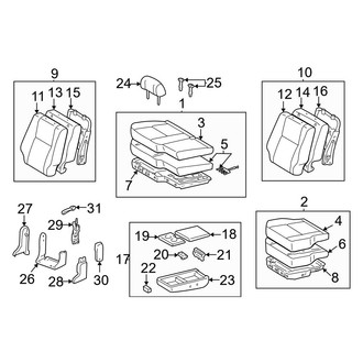 Toyota OE - Seats & Tracks - Front Seat Components (60/40 Split Bench)