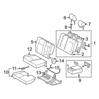 Toyota OE - Seats & Tracks - Front Seat Components (Passenger Seat, Split Bench, With Side Air Bag)