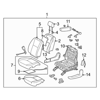Toyota OE - Seats & Tracks - Front Seat Components (Captains Chairs, With Side Air Bag, Passenger Seat)
